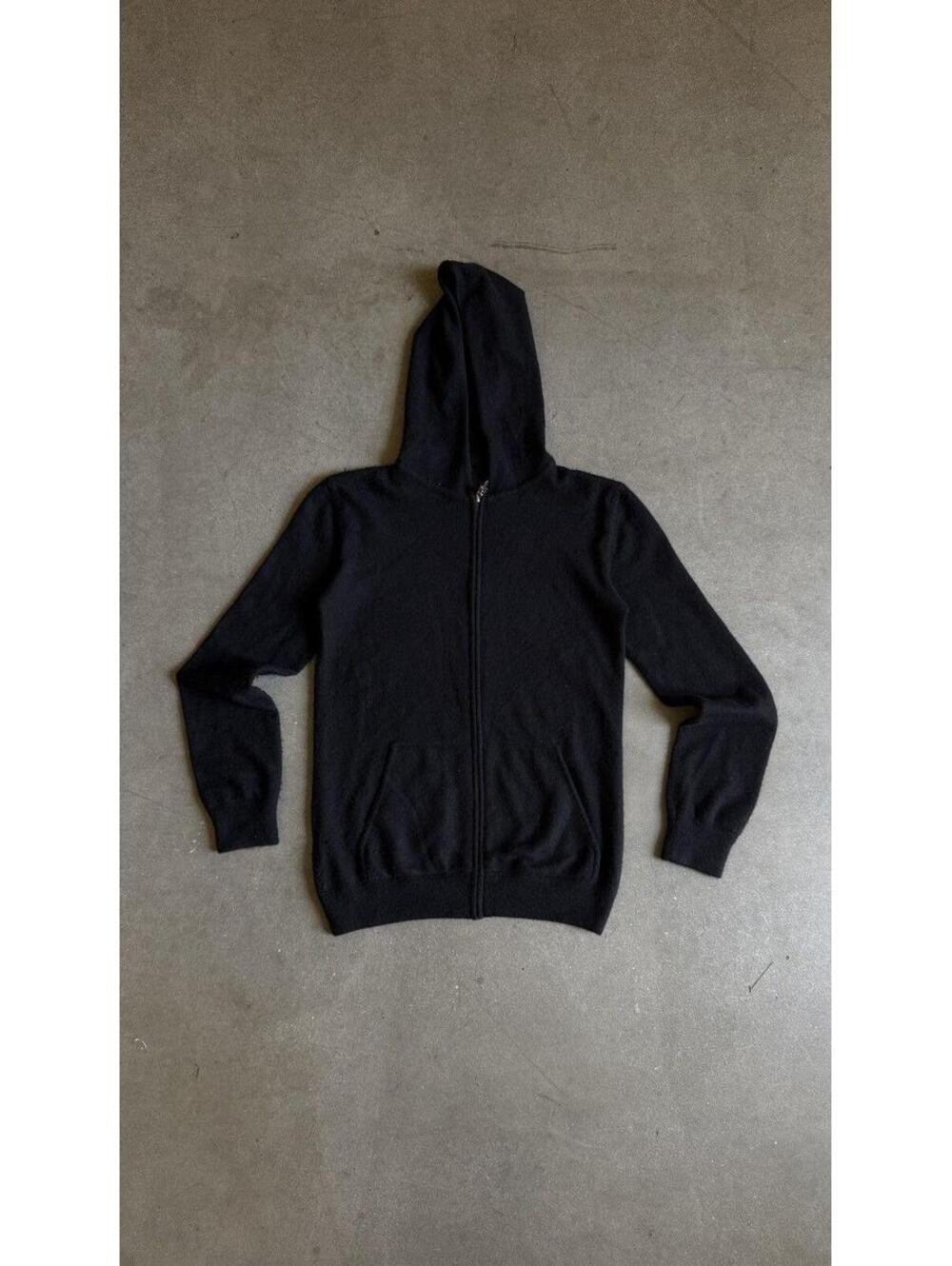 RARE! Chrome Hearts cashmere leather cross zip-up hoodie